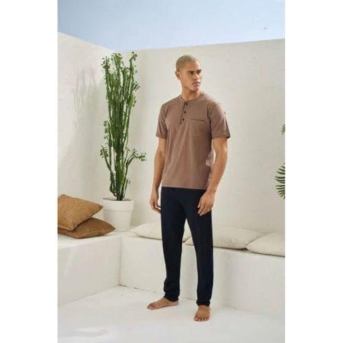 Erkek 2090 Erkek  Midi Yaka Pijama Takım