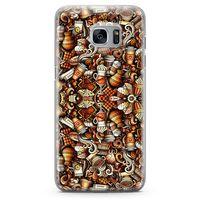 Samsung Galaxy S7 Edge Kılıf Karamel Doodle Arka Kapak Koruma Desenli Full Koruyucu