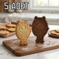 5Li Kedi Kulaklı Kız Hamur Şekillendirici Kurabiye Kalıbı Oyun Hamuru Kalıbı 8 5 cm