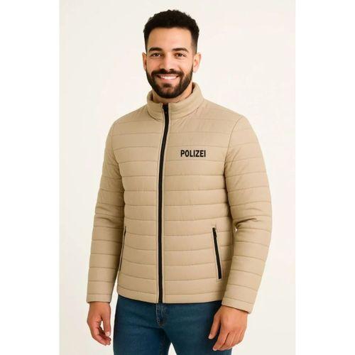 Erkek Mikro Su İtici Kapitone Baskılı Astarlı Fermuarlı Bomber Mont - Bej