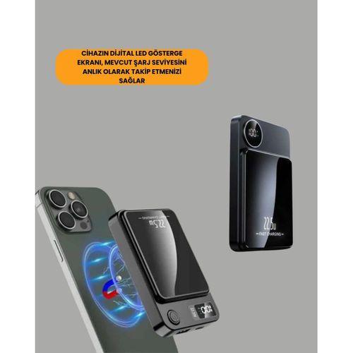 20w Pd Ve 15w Manyetik Kablosuz Şarj Destekli Taşınabilir Powerbank