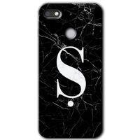 General Mobile GM 8 Go Kılıf HD Desen Baskılı Arka Kapak - Siyah Mermer Desenli Ş Harfi