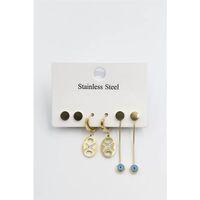 Çoklu Nazar Küpe - Altın