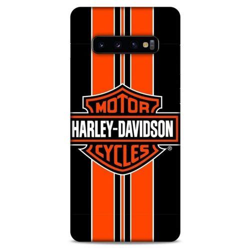 Samsung Galaxy S10 Plus Uyumlu Kılıf Motorsiklet (36) Glitter Kılıf Harley Davidson