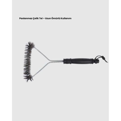 Mangal Izgara Temizleme Fırçası Pas Tutmaz Çelik Telli