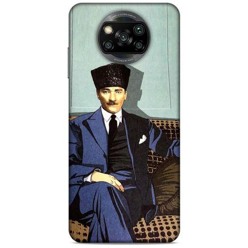 Xiaomi Redmi Poco X3 Kılıf Atatürk (48) Bumper Kılıf Yeşil Duvar