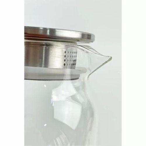 1500 Ml Borosilikat Cam Su Sürahisi - Metal Kapaklı Ve Isıya Dayanıklı