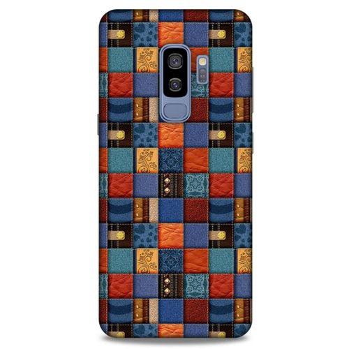 Samsung Galaxy S9 Plus Kılıf Patchwork (16) Kalın Kılıf Turuncu Mavi