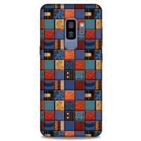 Samsung Galaxy S9 Plus Kılıf Patchwork (16) Kalın Kılıf Turuncu Mavi