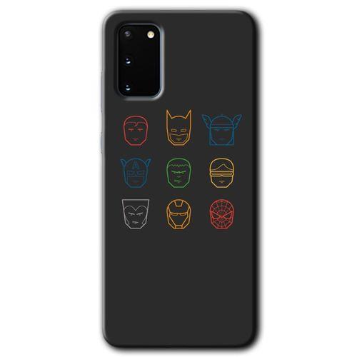 Potkal Hediye Fabrikası Samsung Galaxy S20 Kılıf HD Desen Baskılı Arka Kapak - Avengers Minimalism
