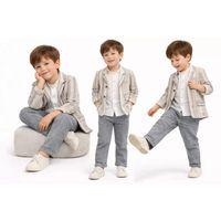 1-5 Yaş Müslin Gömlekli Keten 3 Parça Çocuk Takımı