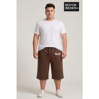 Büyük Beden Erkek 3XL-6XL Rahat Kalıp Cepli Brooklyn 1970 Baskılı Penye Kapri  Şort SPR26BSR591-03