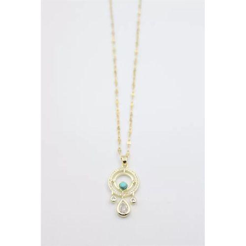 Damla Taşlı Kolye - Altın