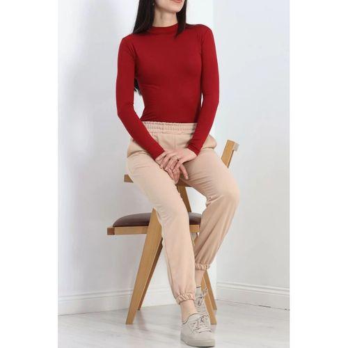 pilelistore Paça Lastikli İki İplik Eşofman Altı Bej