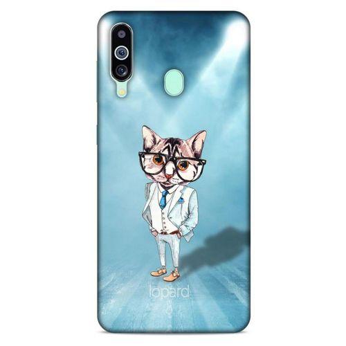 Samsung Galaxy M40 Kılıf FunnyMaX (40) Fit Silikon Kılıf Açık Mavi Kedi
