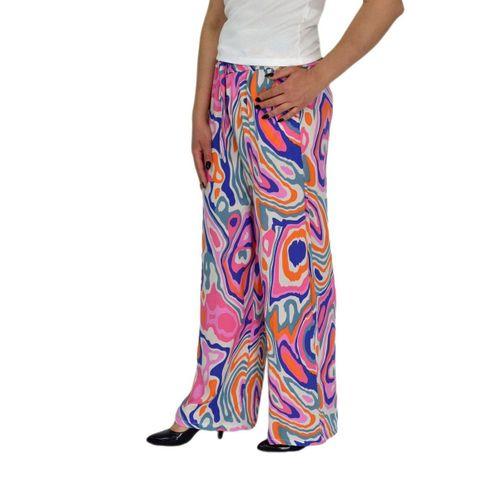 Kadın Emprime Bol Paçalı Lastikli Bağcıklı Pantolon BGL-ST04626