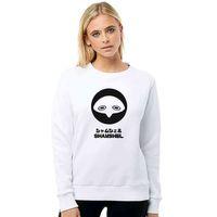 Evangelion Shamshel Baskılı Beyaz Kadın Sweatshirt
