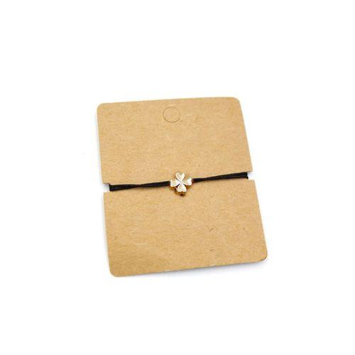 12'li Paket Yonca İp Bileklik - Siyah