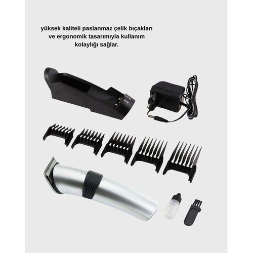 Kablosuz Profesyonel Tıraş Makinesi – Şarjlı, 60 Dakika Kullanım Süreli, Çelik Bıçaklı, Sessiz Motor
