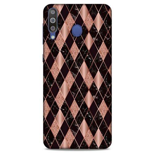 Mermer Desenli (25) Tema Antişok Kapak Rose Gold Samsung Galaxy M30 Kılıf