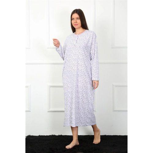 Özel Tasarım Kadın Mor Uzun Kollu Gecelik Anne Modeli