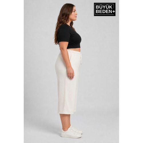 Kadın Büyük Beden Şort 3XL-6XL Rahat Kesim Diz Altı Günlük Şort-SPR26BSRK591