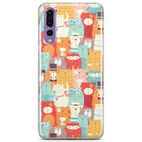 Huawei P20 Pro Kılıf Tombul Kediler Arka Kapak Koruma Desenli Full Koruyucu