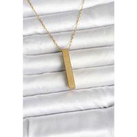 316L Çelik Gold Renk Ayetel Kürsi Yazılı Bar Çubuk Kolye