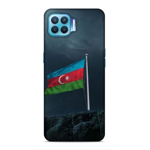 Oppo Reno 4 Lite Uyumlu Kılıf Azarbaijan (27) Tasarımlı Kılıf Mavi Beyaz