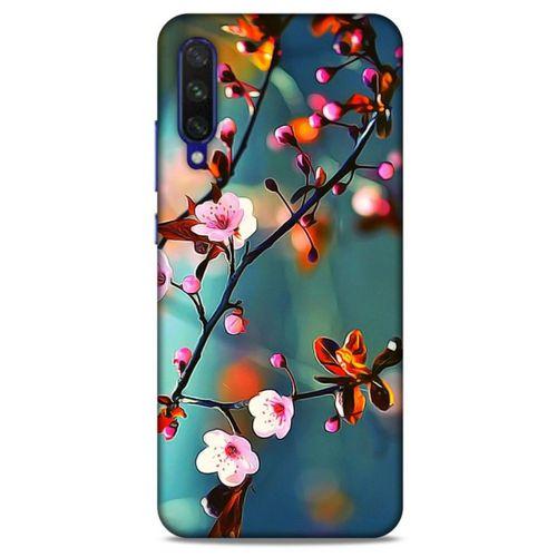 Lopard Xiaomi Mi A3 Uyumlu Kılıf Bahar (45) Liquid Air Kılıf Beyaz Pembe Çiçek