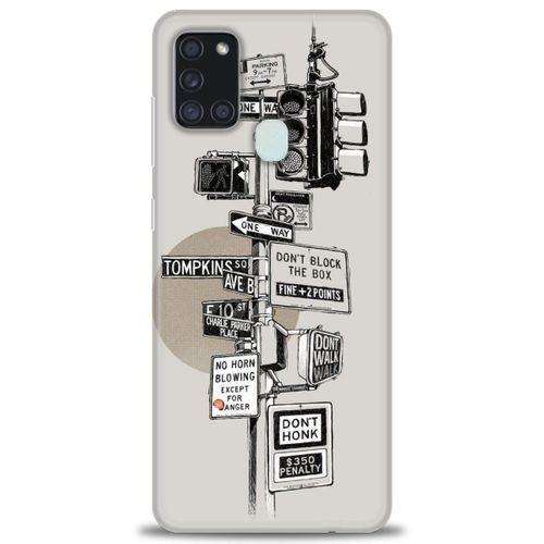 Samsung Galaxy A21S Kılıf HD Baskılı Kılıf - Tabelalar + Tam Ekran Koruyucu