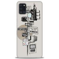 Samsung Galaxy A21S Kılıf HD Baskılı Kılıf - Tabelalar + Tam Ekran Koruyucu