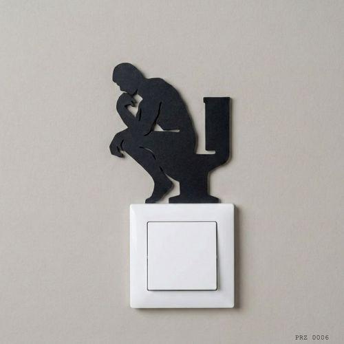 Tuvalette Düşünen Adam Thinker Man  Tuvalet Priz Süsü