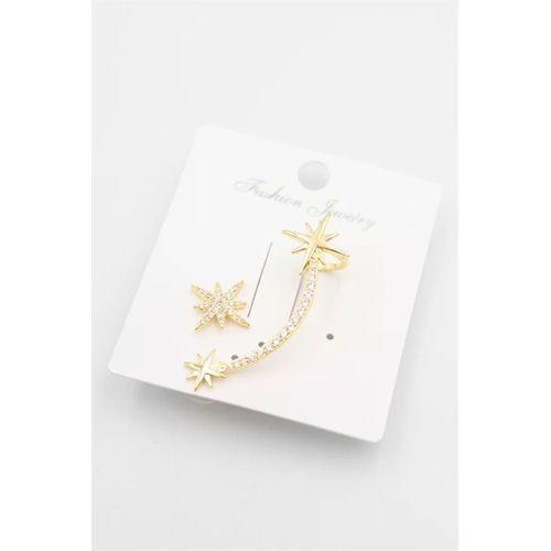 Taşlı Kıkırdak Küpe - Altın