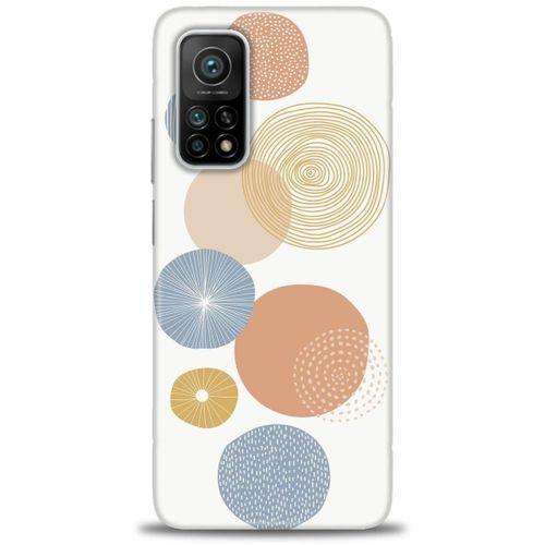 Xiaomi Mi 10T Kılıf HD Baskılı Kılıf - Mavi Daireler + Tam Ekran Koruyucu