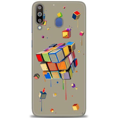 Samsung Galaxy M30 Kılıf HD Baskılı Kılıf - Zeka Küpü + Tam Ekran Koruyucu