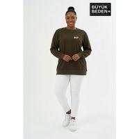 Kadın Büyük Beden BROOKLYN 1970 Baskılı Bisilet Yaka Sweatshirt SPR26BSW956-3