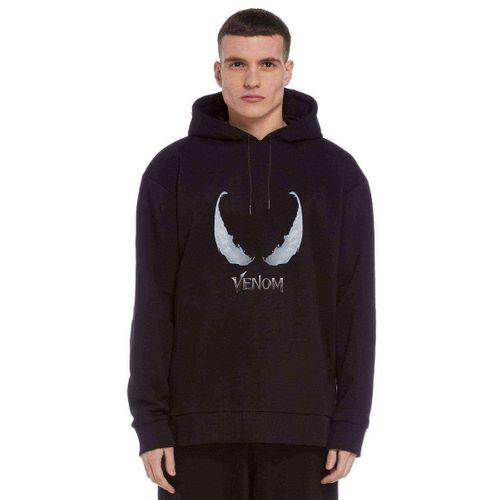 Venom Baskılı Siyah Erkek Kapşonlu Sweatshirt