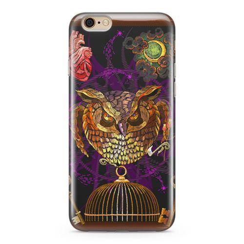 Apple iPhone 6 6s Kılıf Gotik Baykuş Arka Kapak Koruma Desenli Full Koruyucu