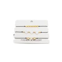 3'Lü Kalp İp Bileklik - Altın