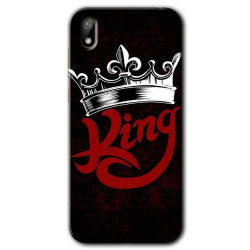 Huawei Y5 2019 Kılıf HD Desen Baskılı Arka Kapak - King + Kırılmaz Cam