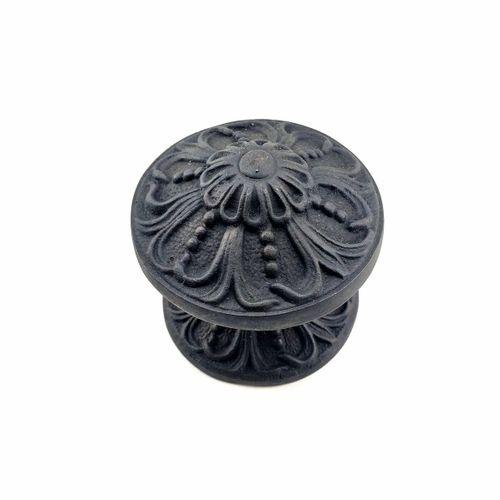 Antika Tarz Dekoratif Pirinç Çiçekli Kapı Tokmağı - 80 Mm Çap, Oksit