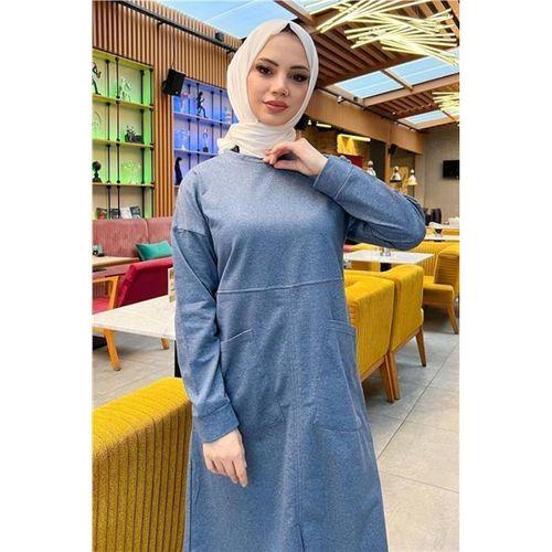 Önden İki Cepli Sade Basic Uzun Tunik Pantolon İkili Spor Takımı - 03067.006 - İndigo