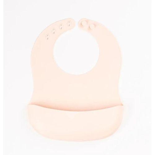 Krem Rengi 3’lü Silikon Yemek Seti – Önlük + Diş Kaşıyıcılı Kaşık + Vakumlu Tabak