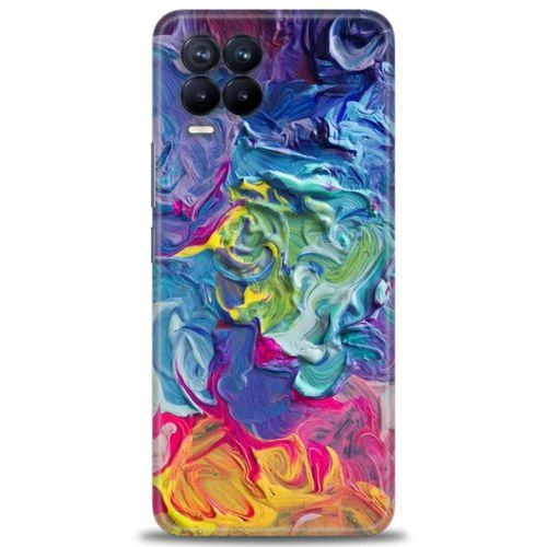 Realme 8 Kılıf HD Baskılı Kılıf - Colors + Tam Ekran Koruyucu