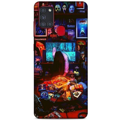 Retro (30) Desen Silicone Case Renkli Samsung Galaxy A21s Kılıf