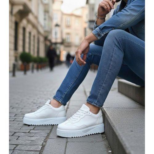 BA0802 BOA Beyaz Yüksek Taban Erkek Günlük Ayakkabı