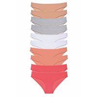 10 adet Süper Eko Set Likralı Kadın Slip Külot Ten Gri Beyaz Pudra Fuşya
