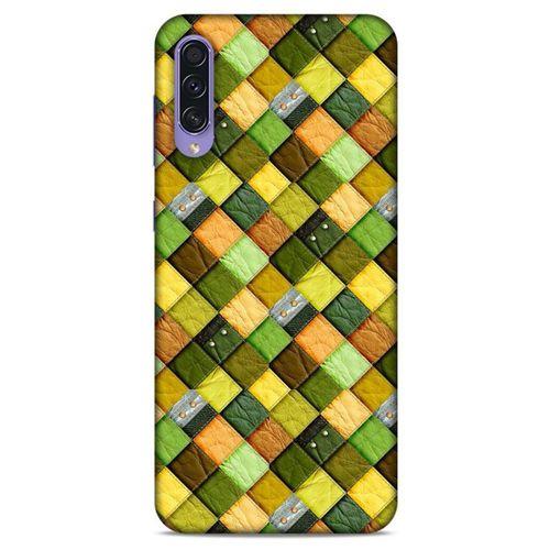 Samsung Galaxy A50s Kılıf Patchwork (49) Ultra Silikon Kılıf Sarı Yeşil