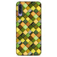 Samsung Galaxy A50s Kılıf Patchwork (49) Ultra Silikon Kılıf Sarı Yeşil